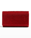 Judith Leiber Fizzy Crystal Flap Clutch Bag In Silver/red