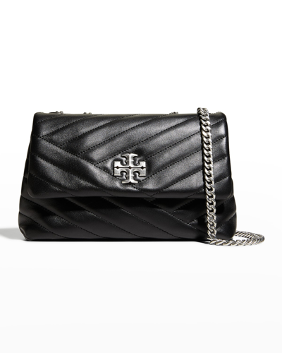 Tory Burch Kira Chevron Small Covertible Shoulder Bag In Black/nickel