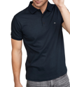Rag & Bone Interlock Slim Fit Heathered Polo Shirt In Navy