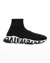Balenciaga Speed Stretch-knit High-top Sock Trainer In Black/white/black