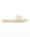 Tory Burch Clear Bubble Jelly Flat Sandals In New Ivory