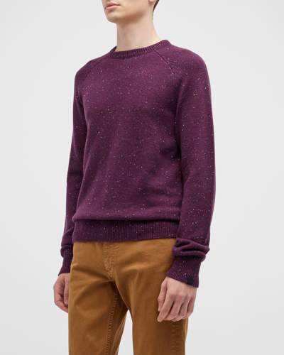 Rag & Bone Harlow Donegal Cashmere-blend Crewneck Sweater In Plum Multi
