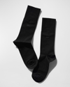 Cdlp Men's Solid Bamboo Mid-length Socks In Black