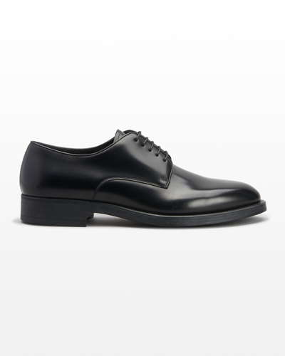 Giorgio Armani Men's Formal Leather Derby Shoes In Black