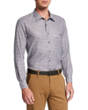 Rodd & Gunn Gebbies Valley Gingham Button-up Cotton & Linen Shirt In Walnut