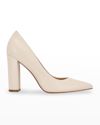 Marc Fisher Ltd Abilene Leather Block-heel Pumps In Ivory