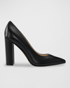 Marc Fisher Ltd Abilene Leather Block-heel Pumps In Black 003