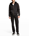 Moose Knuckles Linden Bunny Zip-up Hoodie In Blk Wblk Faux