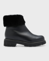 LA CANADIENNE LEATHER SHEARLING ZIP WINTER BOOTIES