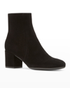 La Canadienne Joanie Suede Booties In Black