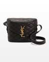 Saint Laurent Ysl Quilted Lambskin Crossbody Bag In Nero