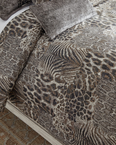 Olivia Quido 3-piece Wild Jungle King Comforter Set In Grey