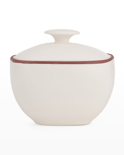 Nambe Taos Lidded Stoneware Sugar Bowl