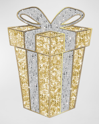 Barcana 2d Gift Box Outdoor Decoration With Led Lights, 36"