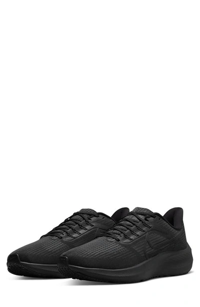 Nike Air Zoom Pegasus 39 Shield Coated-mesh Running Sneakers In Black/anthracite/black