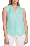 Vince Camuto Rumpled Satin Blouse In Moroccan Mint