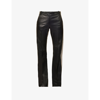 PALM ANGELS TRACK SIDE-STRIPE LEATHER TROUSERS