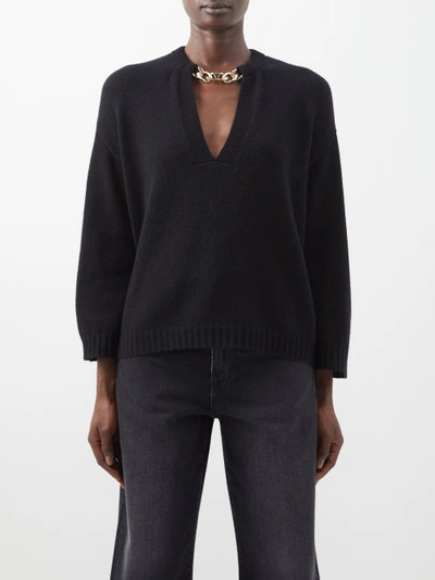 Valentino Black Cashmere Sweater With Chain Detail