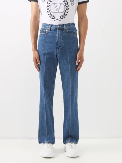 Valentino Wide-leg Jeans In Mid Blue