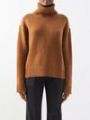 ALLUDE ROLL-NECK WOOL-BLEND SWEATER