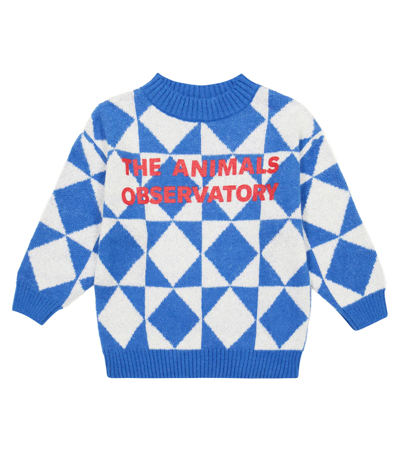 The Animals Observatory Kids Blue & White Arty Bull Jumper In Bicolor