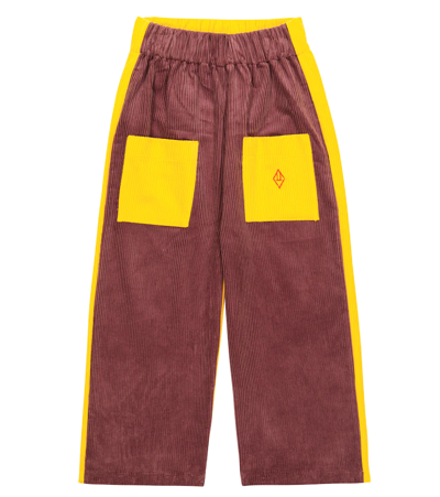 The Animals Observatory Emu Colorblocked Corduroy Pants In Brown