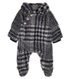 1+ IN THE FAMILY BABY JAMES CHECKED TEDDY ONESIE