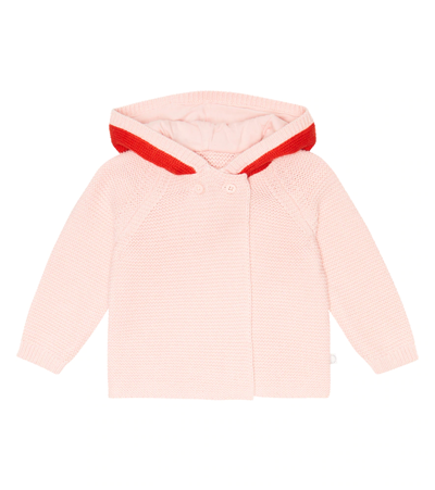 Stella Mccartney Babies' 条纹棉质与羊毛开衫 In Pink