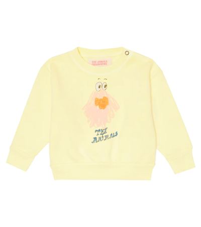 The Animals Observatory Baby Bear Printed Cotton Jumper In Neutral