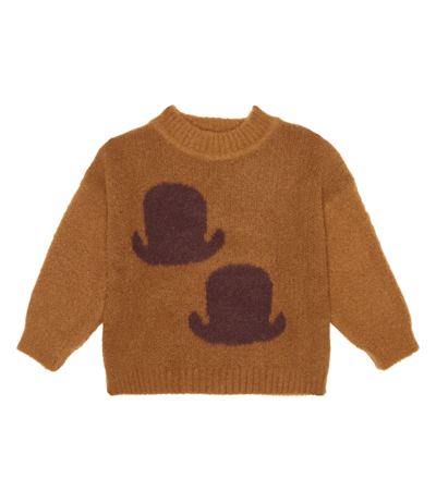 The Animals Observatory Baby Graphic Bull Jumper In Brown