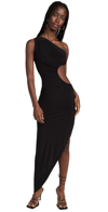 NORMA KAMALI ONE SHOULDER SUNBURST GOWN