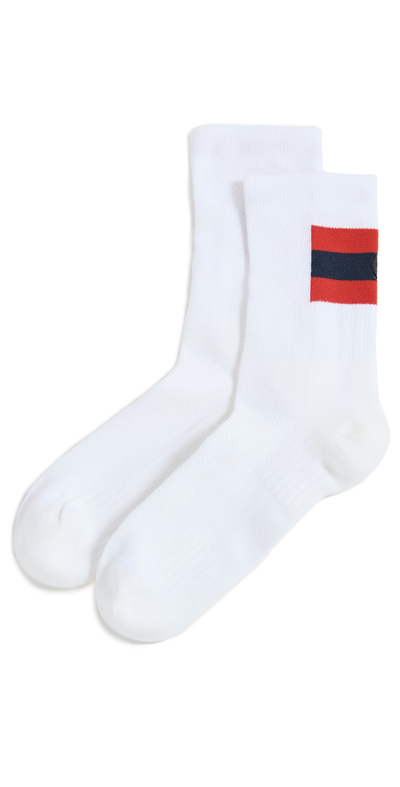 On Tennis Socks In White/red
