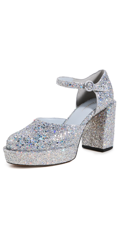 3.1 Phillip Lim Naomi Glitter Mary Jane Pumps In Silver