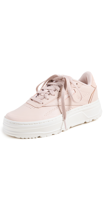 Reebok Club C Double Geo Sneakers In Soft Ecru/chalk