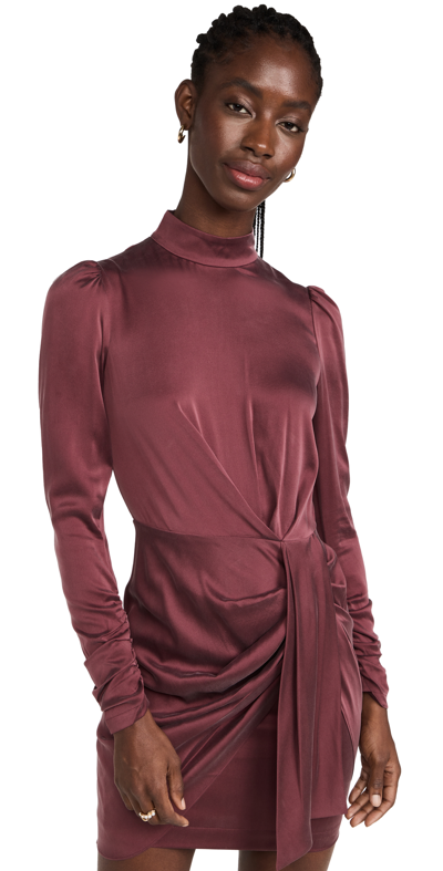 Zimmermann Silk Drape Dress In Burgundy | ModeSens