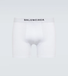 Balenciaga Logo-waistband Boxer Briefs In White/black