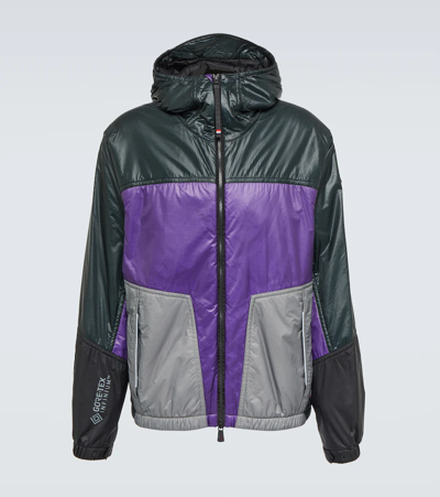 Moncler Peyrus Colour-block Padded Ripstop Hooded Jacket In Green