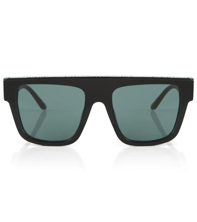 Magda Butrym Square Sunglasses In Black/ Crystal/grey