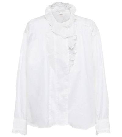 Isabel Marant Étoile Pamias Ruffled Cotton Blouse In White