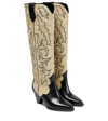 ISABEL MARANT LEILA LEATHER AND SUEDE COWBOY BOOTS
