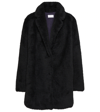 Yves Salomon Black Wool Coat In Noir