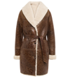 YVES SALOMON METEO LEATHER AND SHEARLING COAT