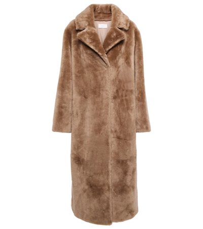 Yves Salomon Oversized Shearling Coat In Ble