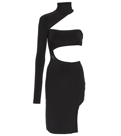 Norma Kamali Shane Asymmetrical Cutout Dress In Black