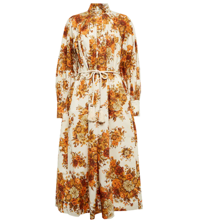 Alemais Derby Floral-print Organic-cotton Maxi Dress In Cream/rust