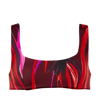 Louisa Ballou Orchid-print Scoop-neck Bikini Top In Red Raven