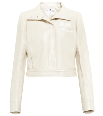Courrèges Courreges Re Edition Jacket In Coated Cotton In Gold