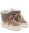 INUIKII SNEAKER CLASSIC SHEARLING AND LEATHER ANKLE BOOTS