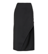 Alexander Mcqueen Asymmetric Wool And Mohair-blend Midi Skirt In Black