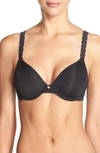 Natori Pure Luxe Custom Coverage Contour Underwire Bra In Black Combo